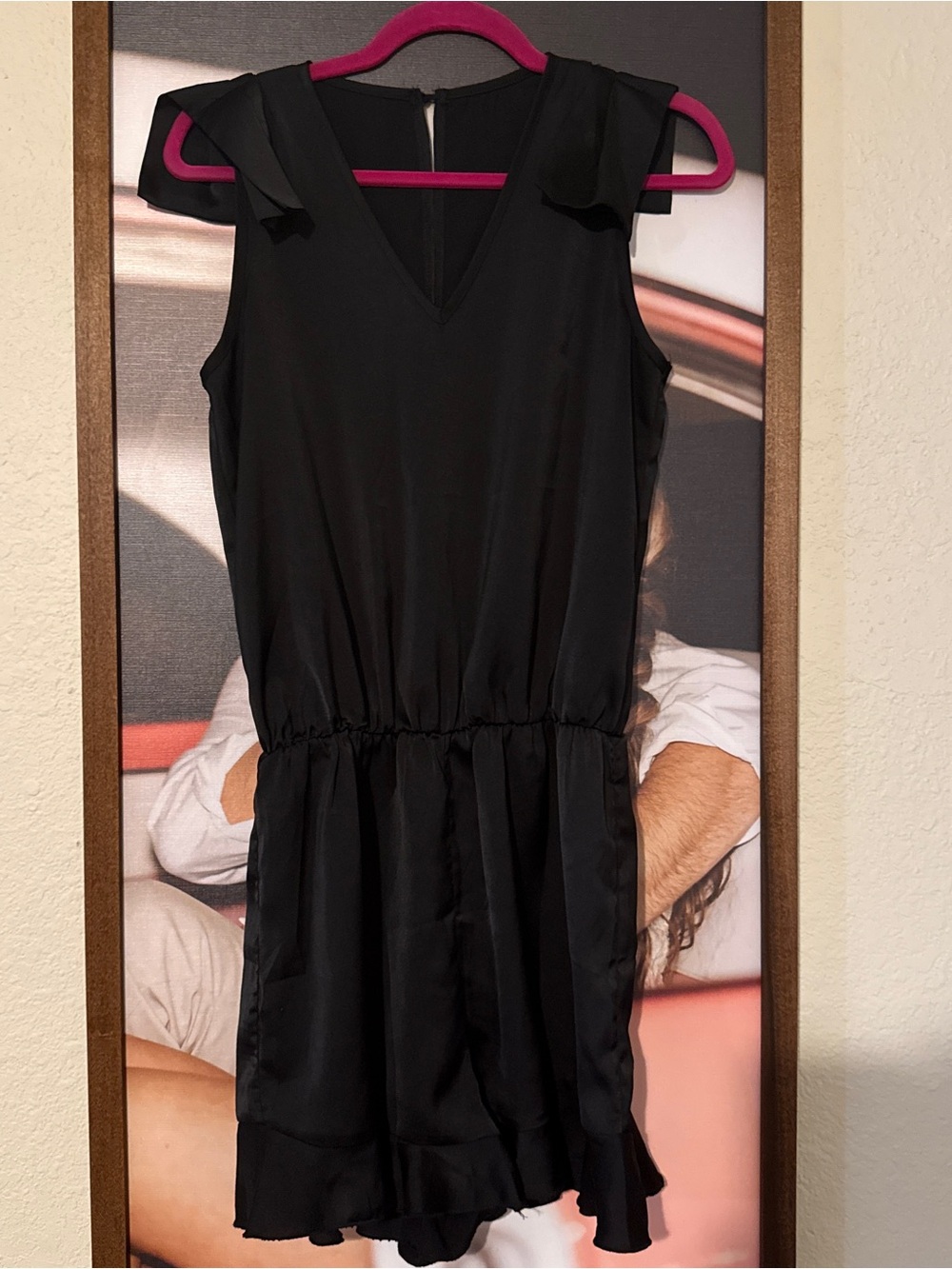 Black V-Neck Sleeveless Romper